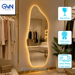 Gương hạt đậu không viền, gương soi toàn thân decor phòng ngủ shop quần áo 70x168cm