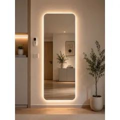 Gương chữ nhật toàn thân không viền treo tường hoặc dán cánh tủ hiện đại, sang trọng (kèm phụ kiện)
