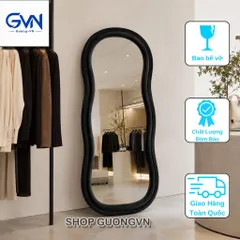 Gương soi toàn thân dáng mây mềm bọc nỉ cao cấp, nỉ Hàn nhập khẩu, kích thước 70x170cm