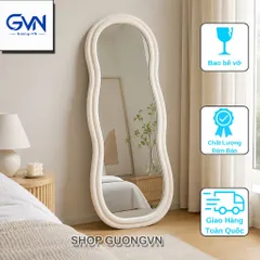 Gương soi toàn thân dáng mây mềm bọc nỉ cao cấp, nỉ Hàn nhập khẩu, kích thước 70x170cm