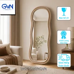 Gương soi toàn thân dáng mây mềm bọc nỉ cao cấp, nỉ Hàn nhập khẩu, kích thước 70x170cm