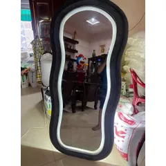 Gương soi toàn thân dáng mây mềm bọc nỉ cao cấp, nỉ Hàn nhập khẩu, kích thước 70x170cm