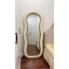 Gương soi toàn thân dáng mây mềm bọc nỉ cao cấp, nỉ Hàn nhập khẩu, kích thước 70x170cm