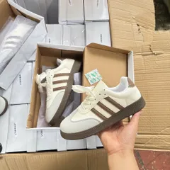 Giày Sneaker Nữ Sọc Đế Nâu Vintage – Giày Thể Thao Basic, Cá Tính, Dễ Phối Đồ