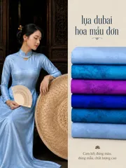 Áo dài họ Huỳnh [Lụa dubai hoa mẫu đơn]- vải may áo dài khổ 1.5m
