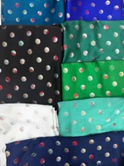 Áo dài họ Huỳnh [Lụa Dubai Chấm Bi]- TONE TRẦM - vải may áo dài khổ 1.5m