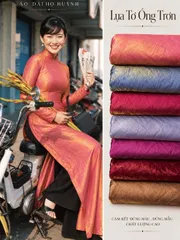 Áo dài họ Huỳnh [ Lụa tơ óng trơn ]-vải may áo dài khổ 1.5m