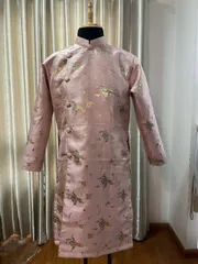 [Áo dài họ Huỳnh] Áo dài gấm Vân Nhũ - áo dài nam may sẵn