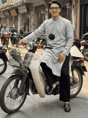 [Áo dài họ Huỳnh] Áo Dài Nam Trơn [ Chất Liệu Taffta Vân Gỗ] - Áo dài nam may sẵn