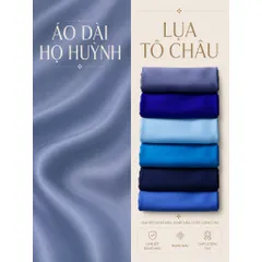 Áo dài họ Huỳnh [Lụa Tô Châu] -TONE BIỂN - Vải may áo dài khổ 1,5m