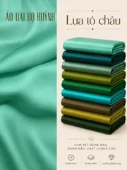 Áo dài họ Huỳnh [Lụa Tô Châu] -TONE XANH LÁ - Vải may áo dài khổ 1,5m