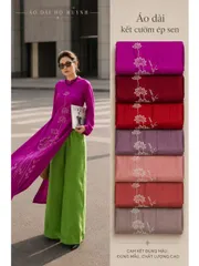 Áo dài họ Huỳnh [Áo dài kết cườm] vải may áo dài khổ 1.5m [TONE SANG TRỌNG]