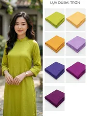 Áo dài họ Huỳnh [LỤA DUBAI TRƠN] [TONE TRẦM] - Vải may áo dài mát mẻ, form xuông