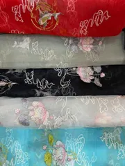[Áo dài họ Huỳnh] Vôn lưới thêu cá chép - [Xả Kho]  Vải may áo dài