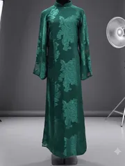 [Áo dài họ Huỳnh]  Bộ Áo Dài Hoa Mảnh truyền thống- may sẵn 2 lớp
