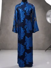 [Áo dài họ Huỳnh]  Bộ Áo Dài Hoa Mảnh truyền thống- may sẵn 2 lớp