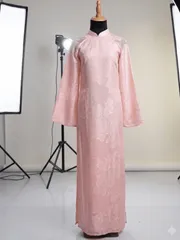 [Áo dài họ Huỳnh]  Bộ Áo Dài Hoa Mảnh truyền thống- may sẵn 2 lớp