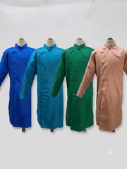 Áo dài họ Huỳnh [ÁO DÀI NAM MAY SẴN CAO CẤP] [chất liệu gấm cotton họa tiết vuông]