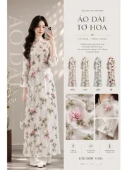 [Áo dài họ Huỳnh] Áo dài truyền thống nữ - tơ thêu hoa [Mẫu mới] - series Chớm Xuân