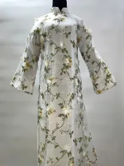 [Áo dài họ Huỳnh] Áo dài truyền thống nữ - tơ thêu hoa [Mẫu mới] - series Chớm Xuân