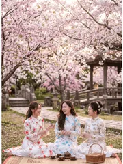 [Áo dài họ Huỳnh] Áo dài truyền thống nữ - tơ thêu hoa [Mẫu mới] - series Chớm Xuân