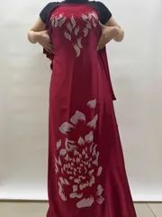 [Áo dài họ Huỳnh] Áo dài truyền thống nữ- Satin ủi đá [cam kết không rớt đá]_Vải may áo dài