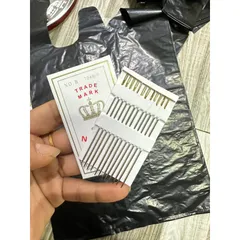 Vỉ 12 kim khâu quần áo - kim sỏ chỉ lỗ to dùng trong may vá dài 7cm