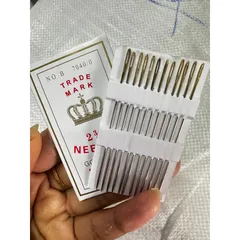 Vỉ 12 kim khâu quần áo - kim sỏ chỉ lỗ to dùng trong may vá dài 7cm