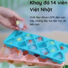 Vỉ đá tủ lạnh làm rau câu 14 , khay đá nhựa tạo hình dễ thương nhựa Việt Nhật 6963