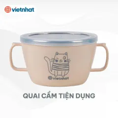 Ca cách nhiệt 2 quai nhựa inox 500ml có nắp  Việt Nhật