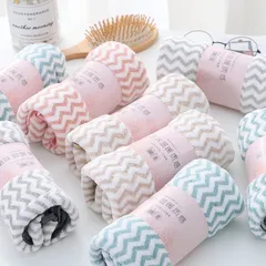 Khăn Mặt Hàn Quốc Lông Cừu Siêu Thấm Hút Loại Có Dòng Kẻ