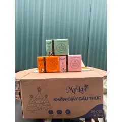 (Chính Hãng) Thùng 30 gói giấy ăn gấu trúc cao cấp MyLan Nhập Khẩu 300 tờ / gói 3 lớp mềm mịn, tiện lợi