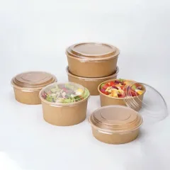 50 Bát Tô Giấy Kraft Cao Cấp Kèm Nắp Chịu Nhiệt, Hộp Đựng Thực Phẩm Tiện Lợi