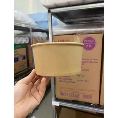 50 Bát Tô Giấy Kraft Cao Cấp Kèm Nắp Chịu Nhiệt, Hộp Đựng Thực Phẩm Tiện Lợi