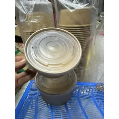 50 Bát Tô Giấy Kraft Cao Cấp Kèm Nắp Chịu Nhiệt, Hộp Đựng Thực Phẩm Tiện Lợi