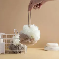 Cây cọ lưng bông tắm có cán bông tắm tròn tạo nhiều bọt