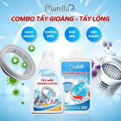 [ Tặng chổi + gang tay ] Combo Tẩy lồng máy giặt Camilla 300G + 1 Bột Tẩy mốc gioăng cao su Camilla 100G