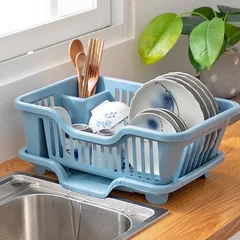 Rổ (Khay) nhựa úp bát chén ráo nước Việt Nhật (3535), Giá úp bát đĩa có ống đũa đa năng kèm khay hứng thoát nước