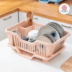 Kệ Úp Chén Bát Tiện Ích Có Kèm Khay Thoát Nước Việt Nhật 3535 Rổ Úp Chén Bát - Việt Nhật Plastic Official