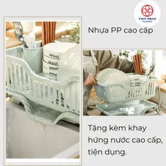 Kệ Úp Chén Bát Tiện Ích Có Kèm Khay Thoát Nước Việt Nhật 3535 Rổ Úp Chén Bát - Việt Nhật Plastic Official