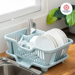 Kệ Úp Chén Bát Tiện Ích Có Kèm Khay Thoát Nước Việt Nhật 3535 Rổ Úp Chén Bát - Việt Nhật Plastic Official