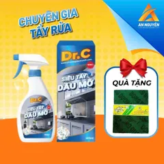 (Tặng miếng giáp đa năng) Siêu tẩy dầu mỡ 500ml Dr.C tẩy sạch lưới lọc máy hút mùi, vật dụng nhà bếp - STM 500ML