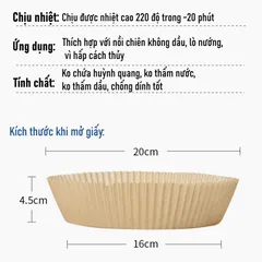 Set 50 Tờ Giấy Nến Lót Nồi Chiên Không ( loại có hộp)