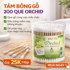Tăm Bông Gỗ 200 Que Orchid