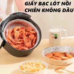 khay giấy bạc lót nồi chiên không dầu,size 22cm,hàng loại 1,dày dặn cứng cáp.
