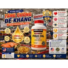 Dầu Cá Kirkland Signature Omega-3 Fish Oil 1000mg (400 Viên)