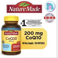 Viên uống bổ tim mạch CoQ10 Nature Made (Cam kết hàng chuẩn USA)