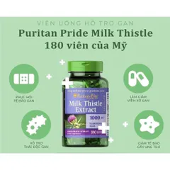 VIên uống thải độc gan Milk Thistle Extract Puritan Pride 180 viên của Mỹ (Cam kết chính hãng USA)