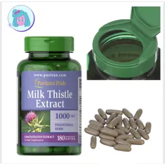 VIên uống thải độc gan Milk Thistle Extract Puritan Pride 180 viên của Mỹ (Cam kết chính hãng USA)