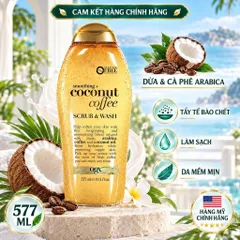 [HÀNG CHÍNH HÃNG MỸ] Sữa Tắm Dưỡng Ẩm Và Tẩy Tế Bào Chết Body OGX Coconut Coffee Chai Lớn 577ml 839018